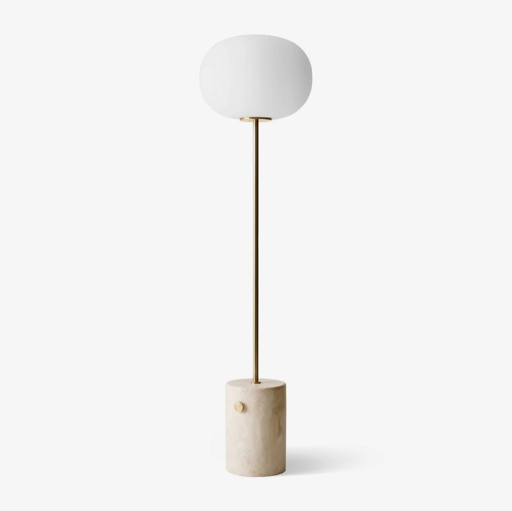 Iloryra Column-Base Travertine Floor Lamp - Blowlighting