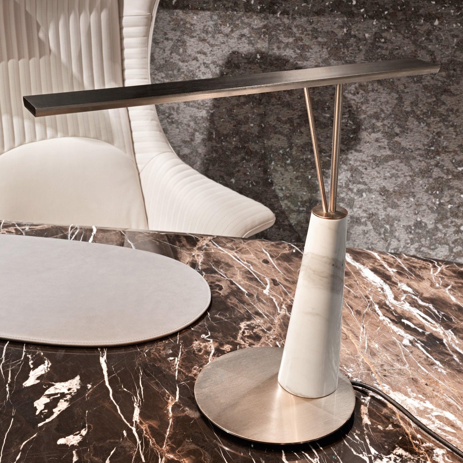 Lunaris Modern Marble Table Lamp - Blowlighting