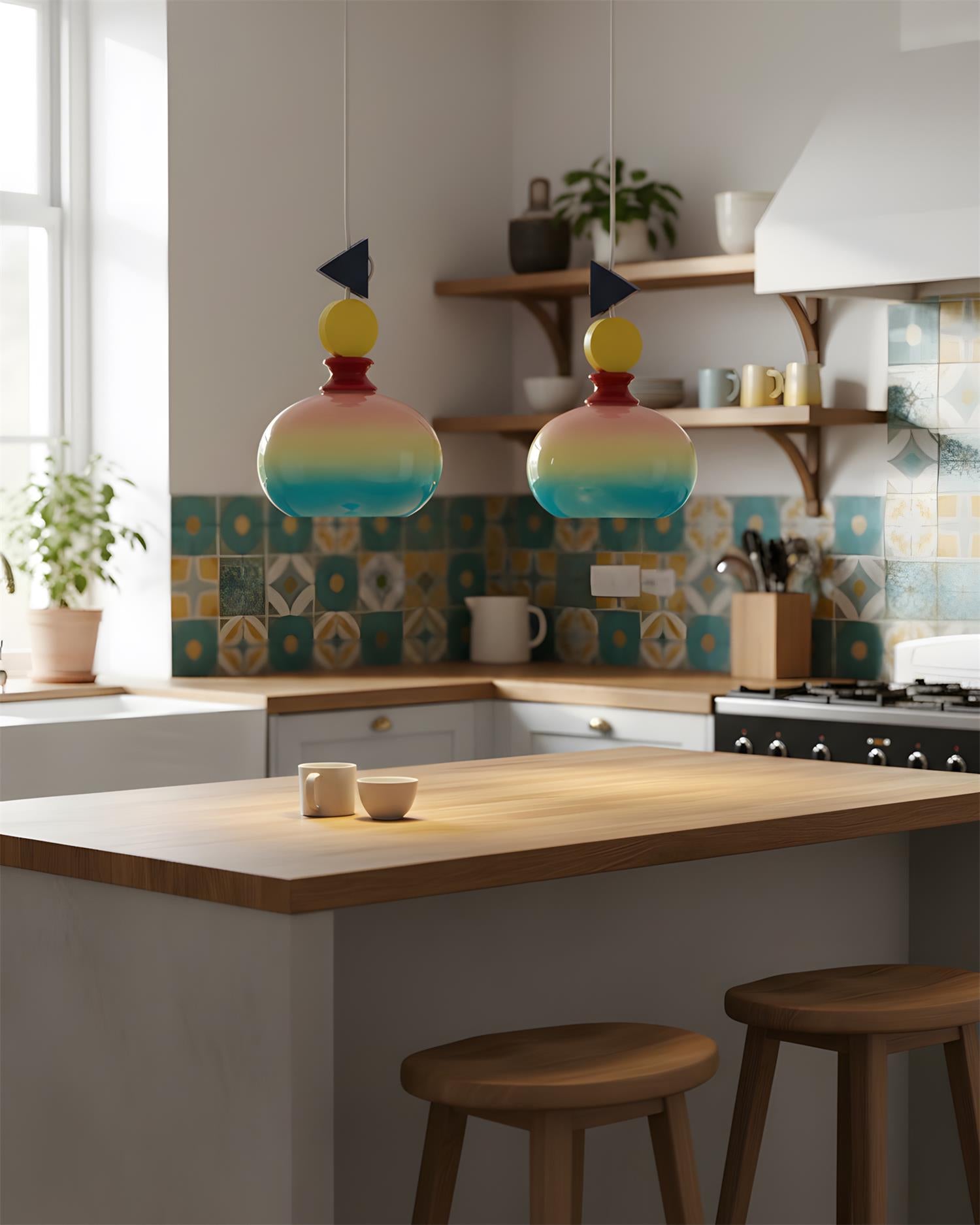 Jelly Ranbow Glass Pendant Lamp