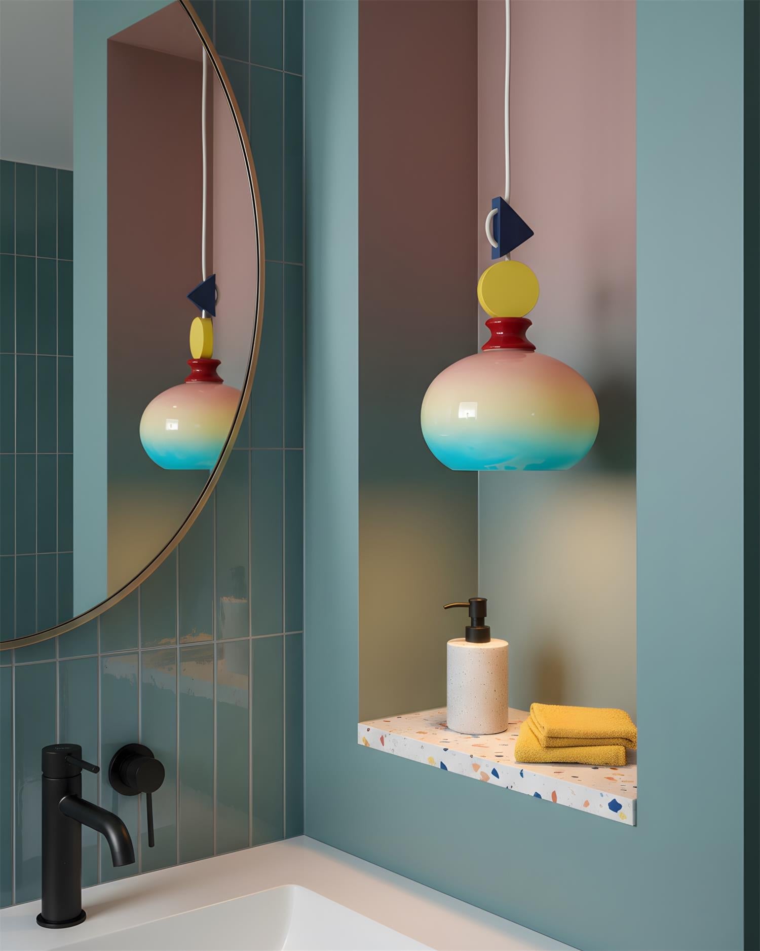 Jelly Ranbow Glass Pendant Lamp