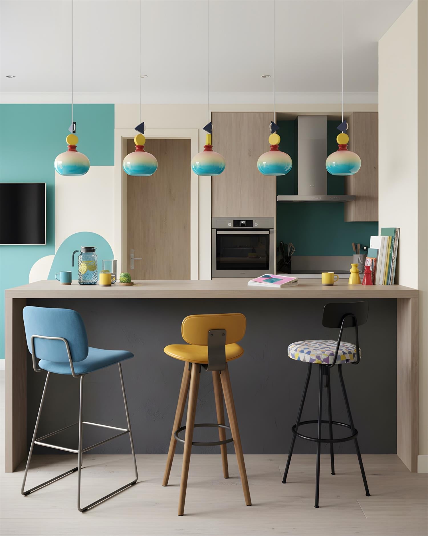 Jelly Ranbow Glass Pendant Lamp