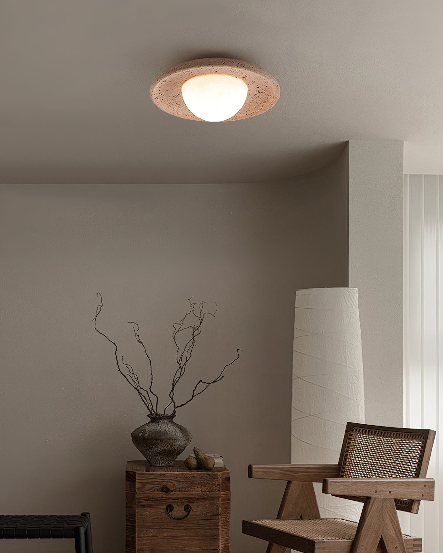 Jenny Wabi-Sabi Travertine Ceiling Light