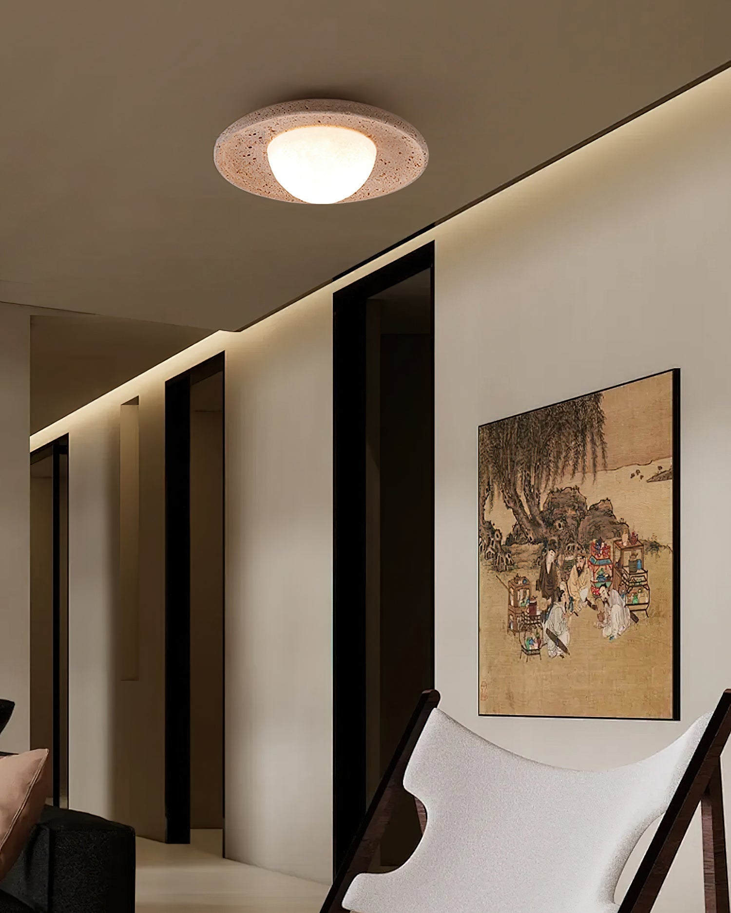 Jenny Wabi-Sabi Travertine Ceiling Light