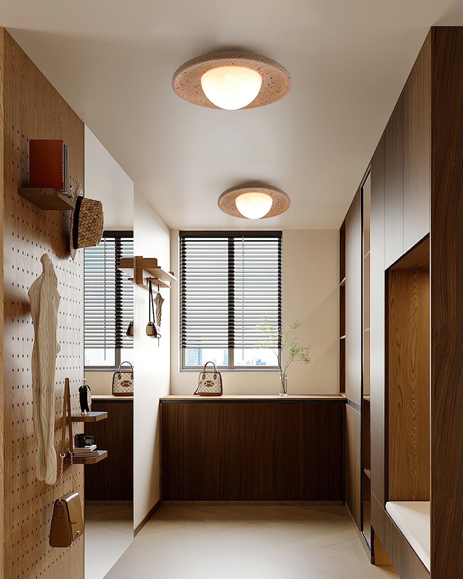 Jenny Wabi-Sabi Travertine Ceiling Light