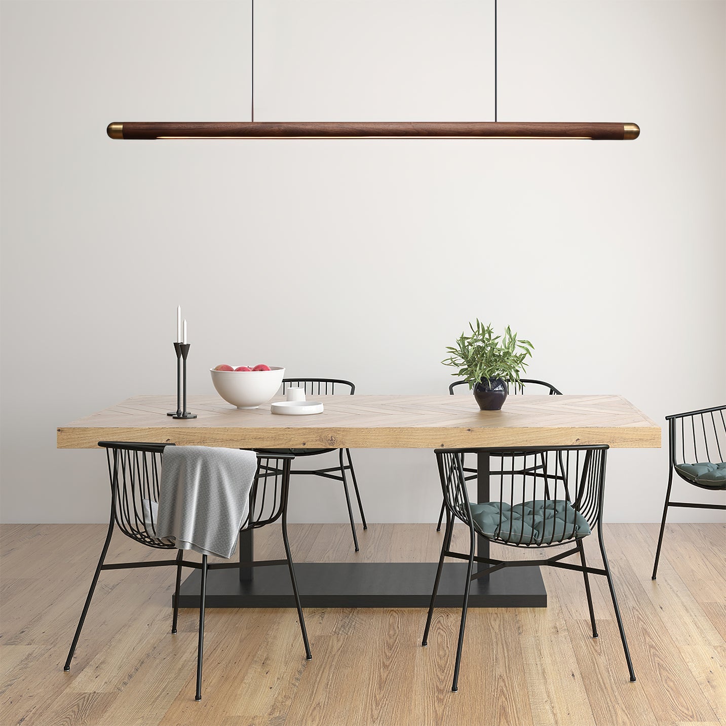 Joist Minimalist Wood Chandelier