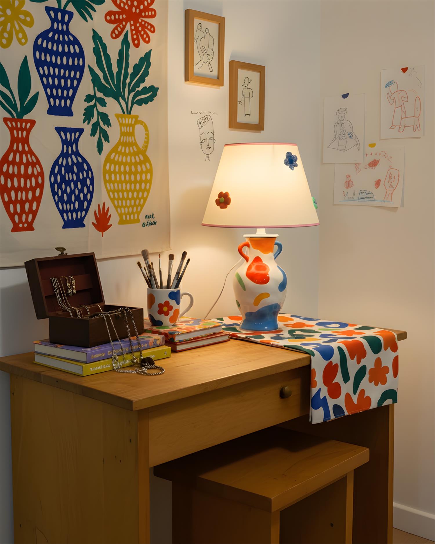 JoyVase Art Deco Ceremics Table Light