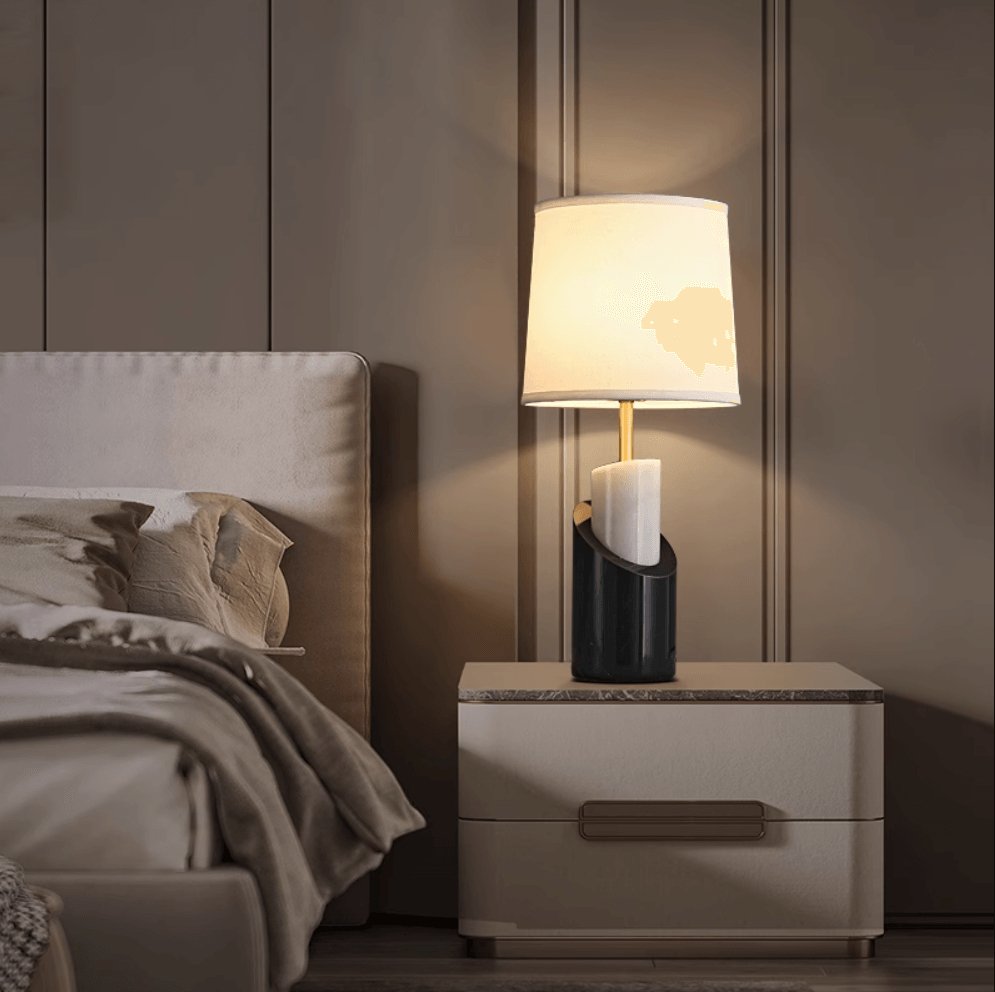 Crest Contemporary Brass Table Lamp - Blowlighting