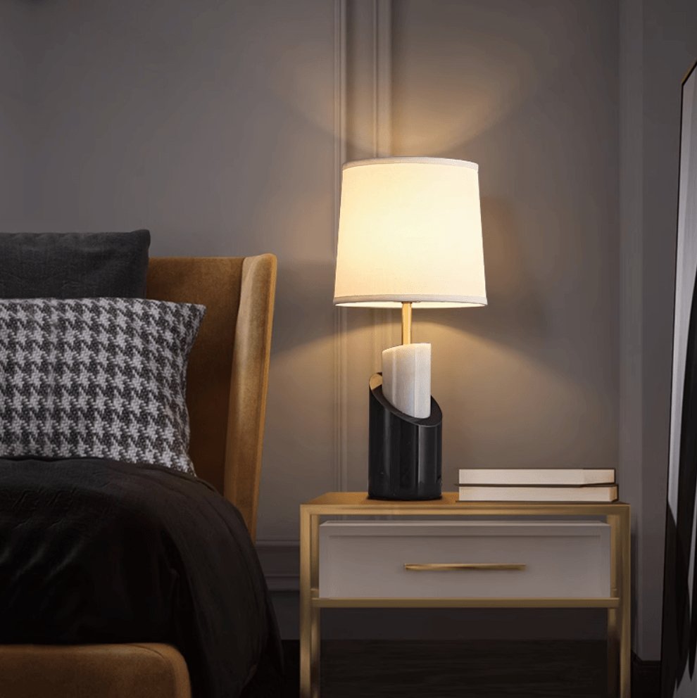 Crest Contemporary Brass Table Lamp - Blowlighting