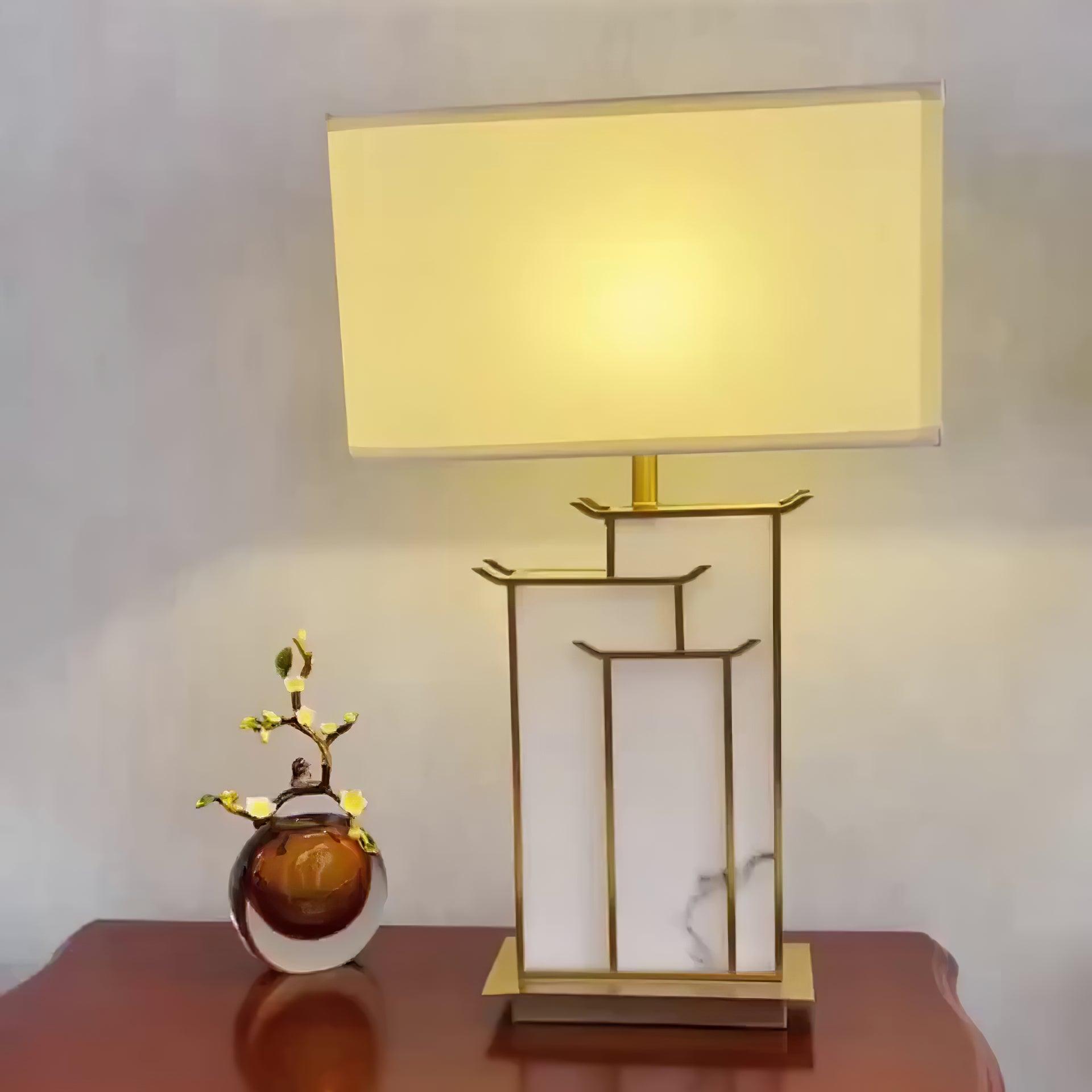 Nysilor Rectangular Glass Table Lamp - Blowlighting