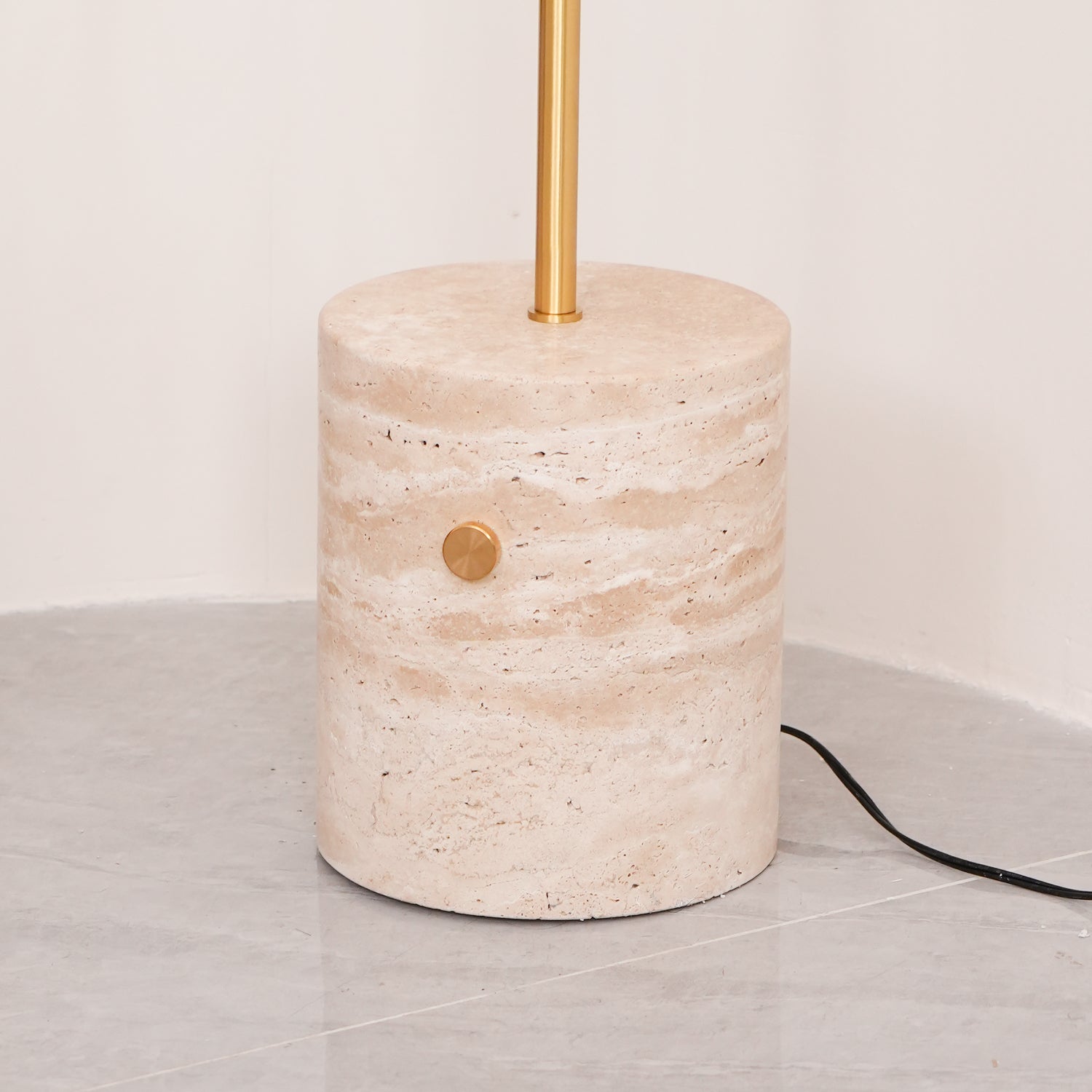 Iloryra Column-Base Travertine Floor Lamp - Blowlighting