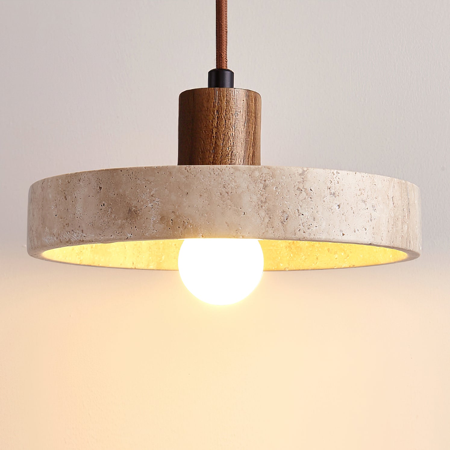 Kairi Wabi-Sabi Travertine Pendant Light