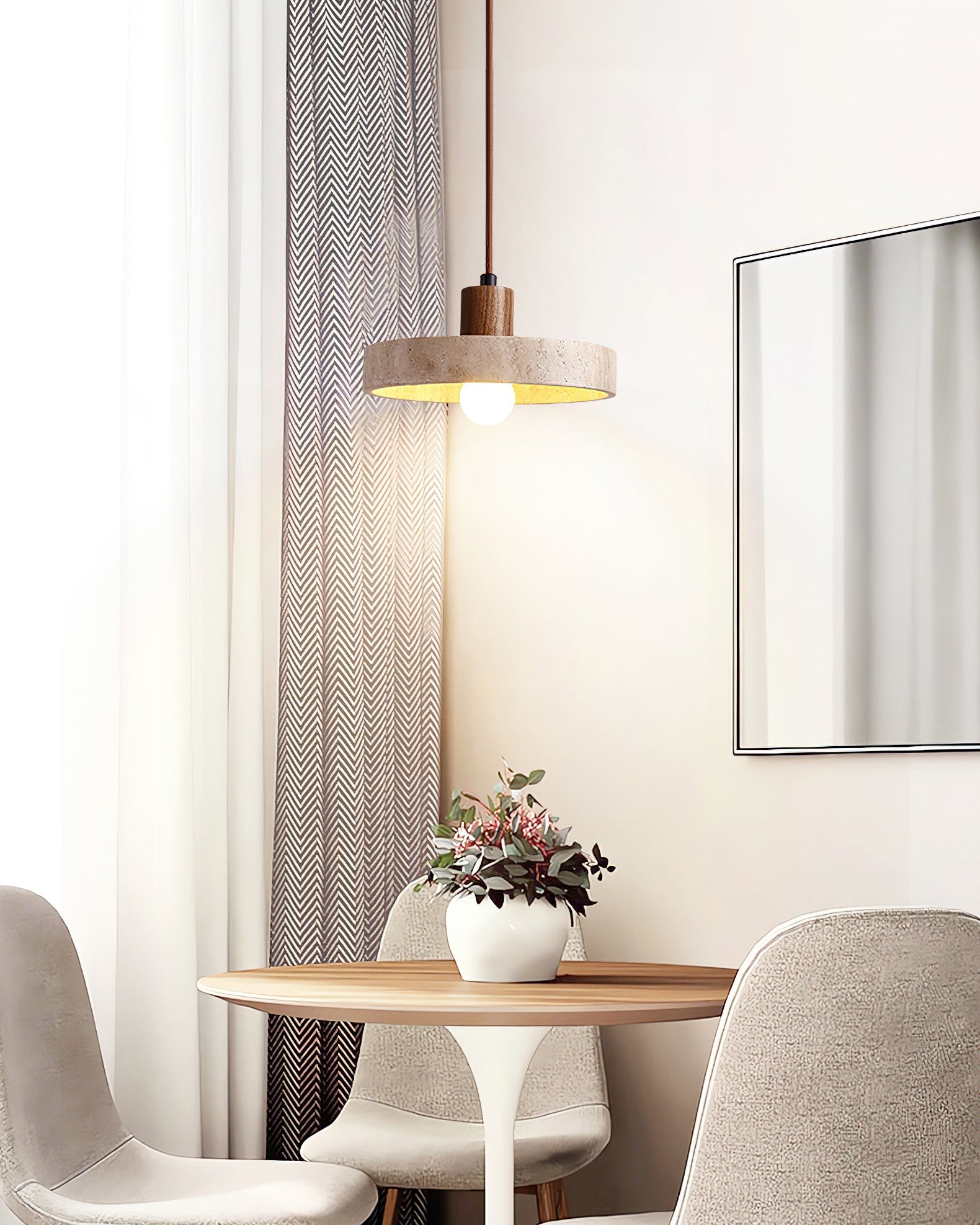 Kairi Wabi-Sabi Travertine Pendant Light