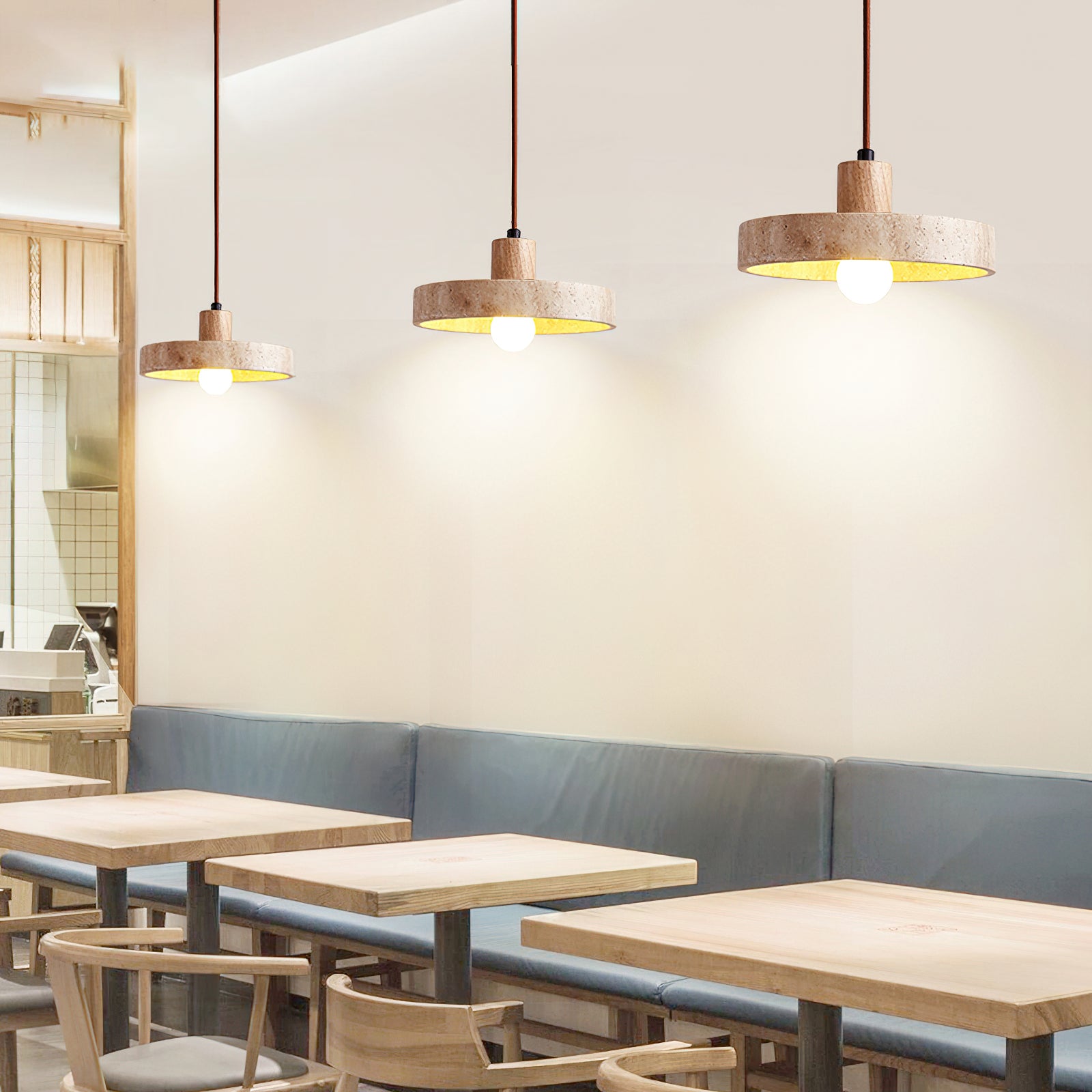 Kairi Wabi-Sabi Travertine Pendant Light