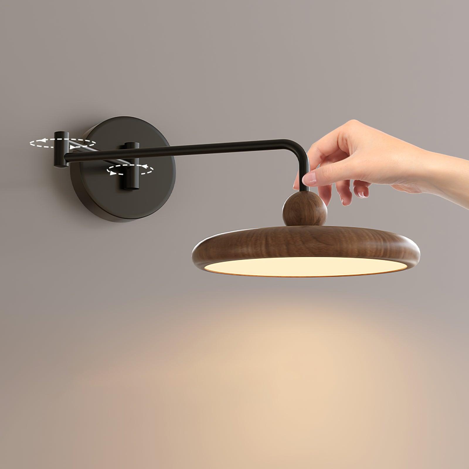 Kenshika Wooden Disc Black Wall Light - Blowlighting