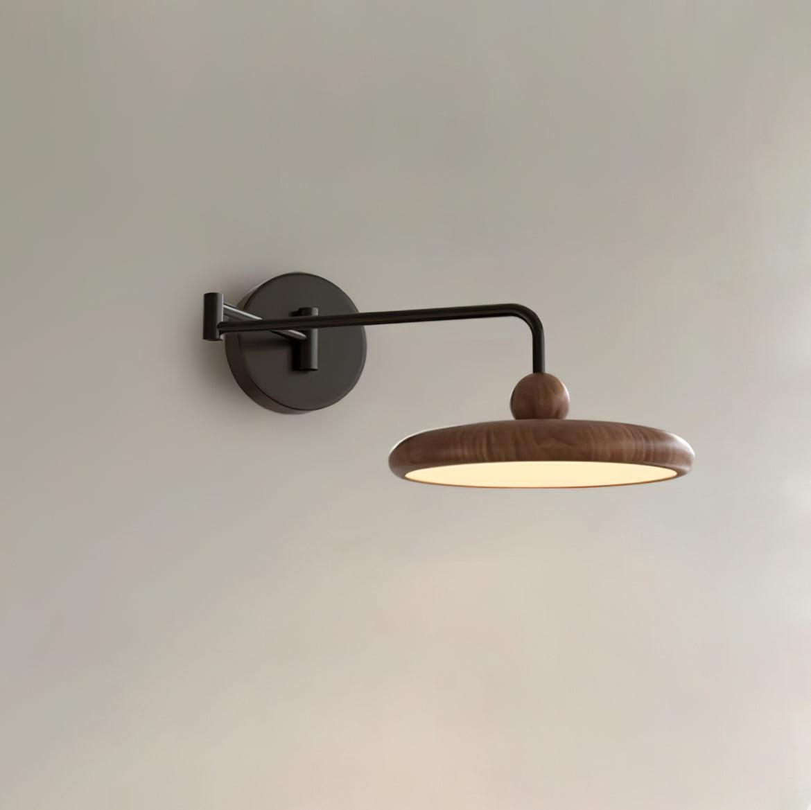 Kenshika Wooden Disc Black Wall Light - Blowlighting