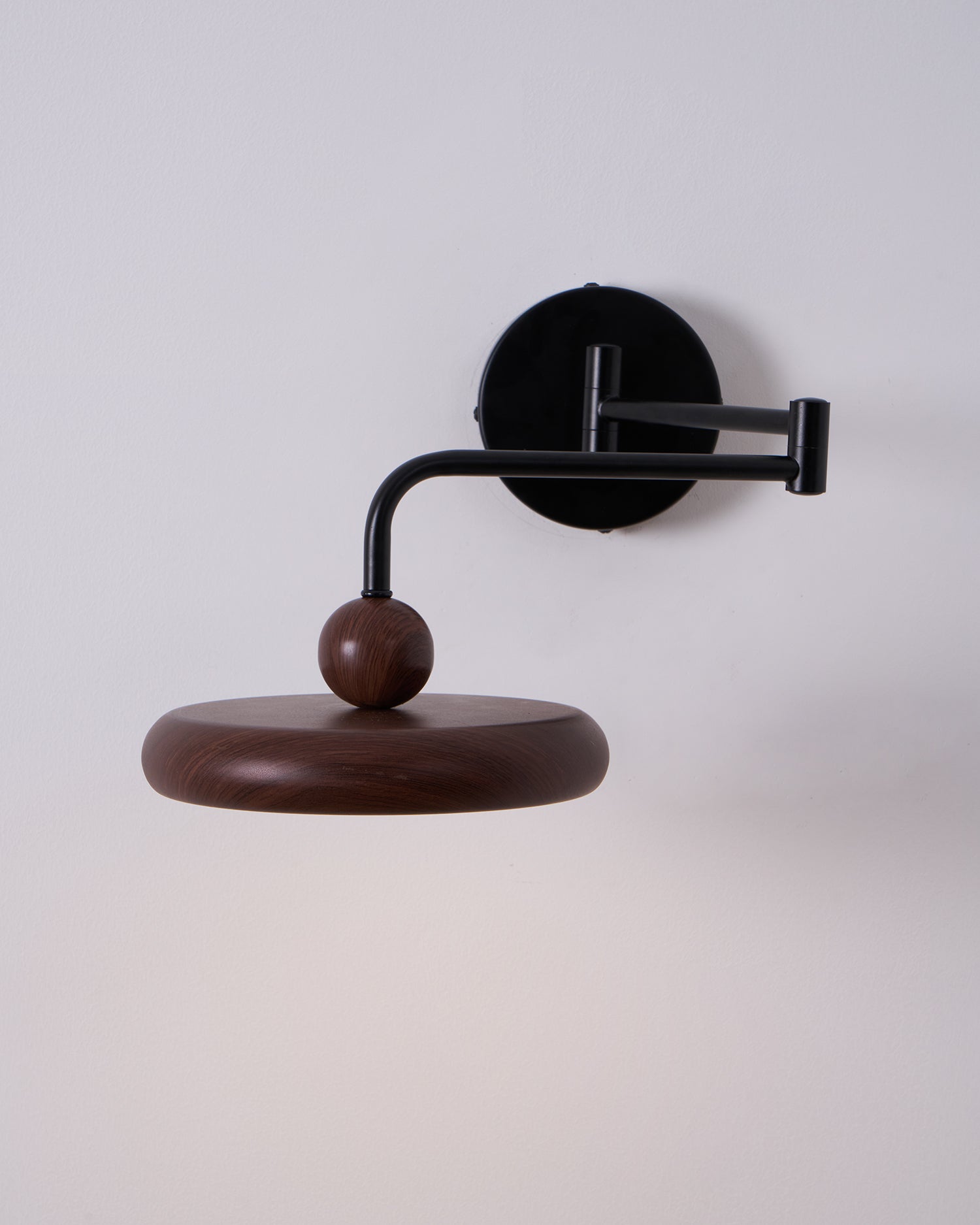 Kenshika Wooden Disc Black Wall Light - Blowlighting