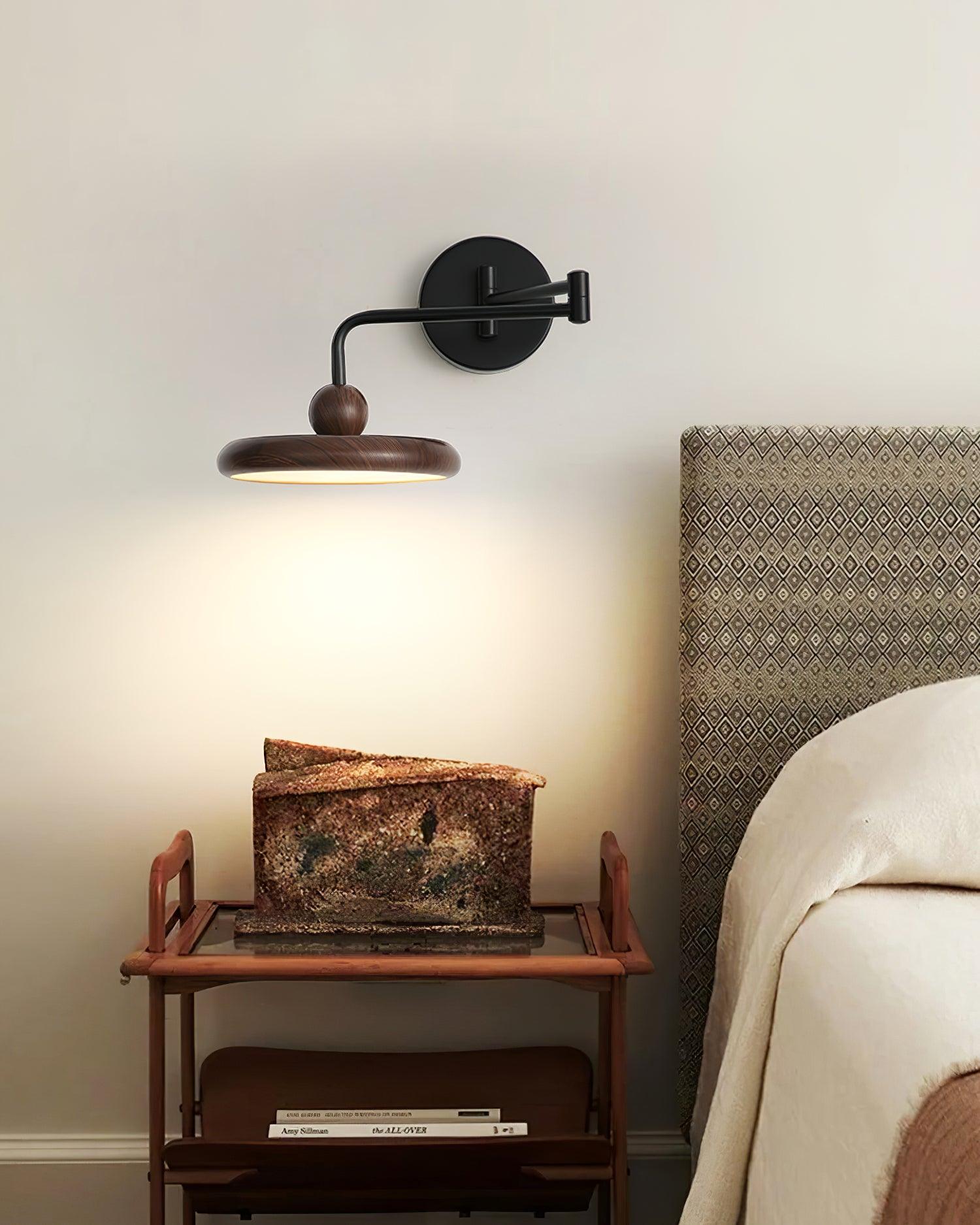 Kenshika Wooden Disc Black Wall Light - Blowlighting
