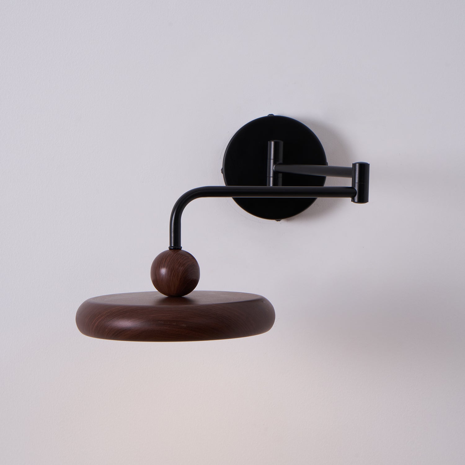 Kenshika Wooden Disc Black Wall Light - Blowlighting