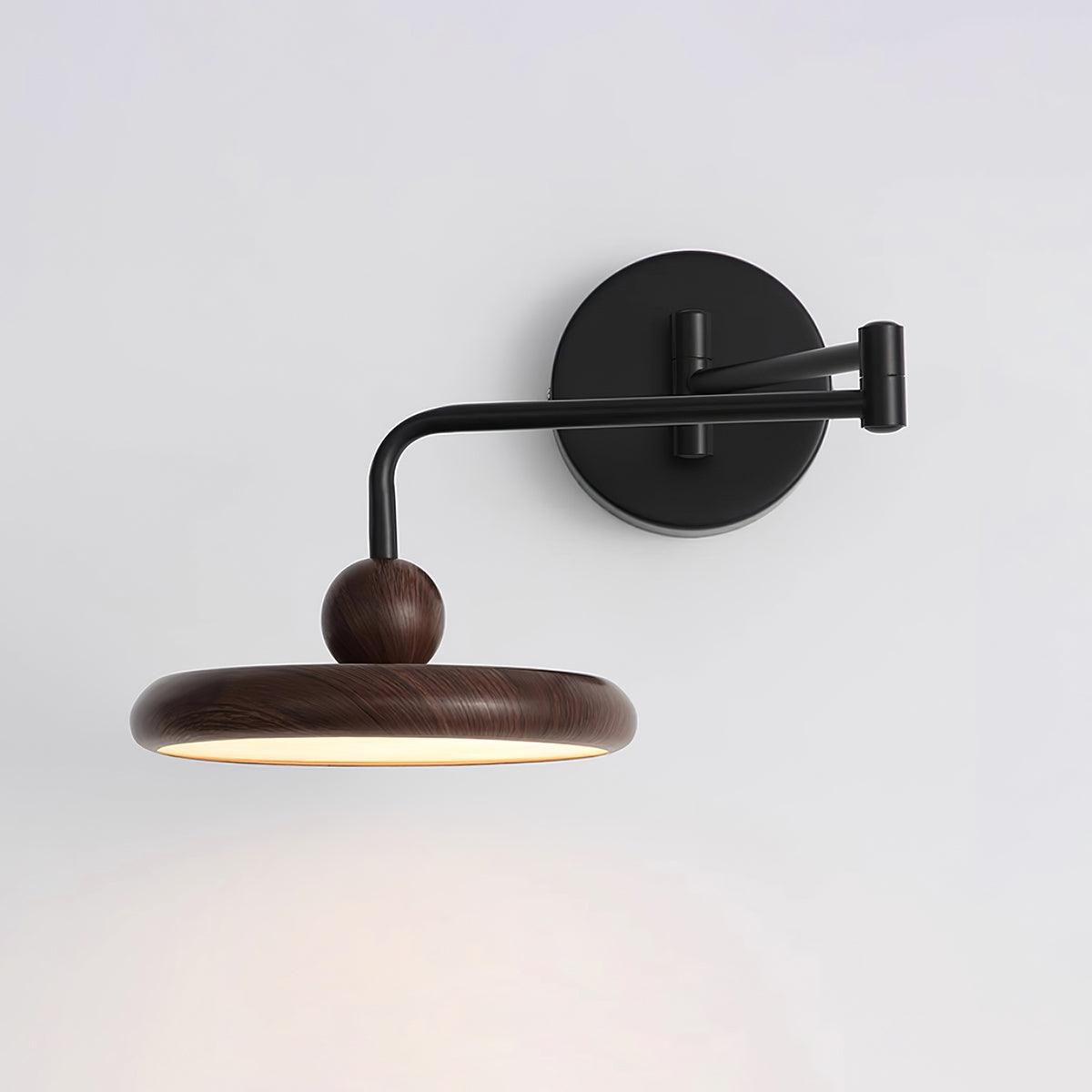 Kenshika Wooden Disc Black Wall Light - Blowlighting