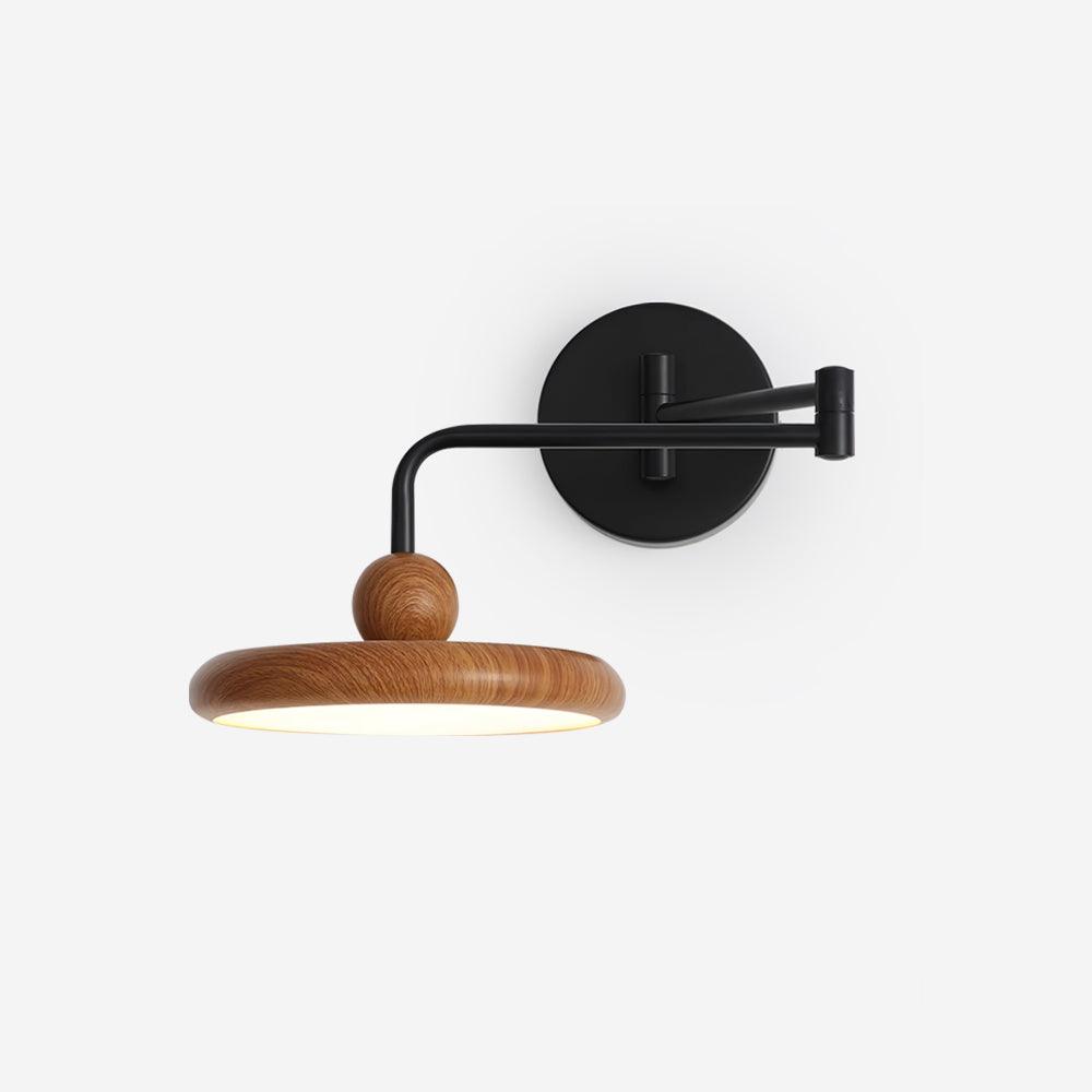 Kenshika Wooden Disc Black Wall Light - Blowlighting