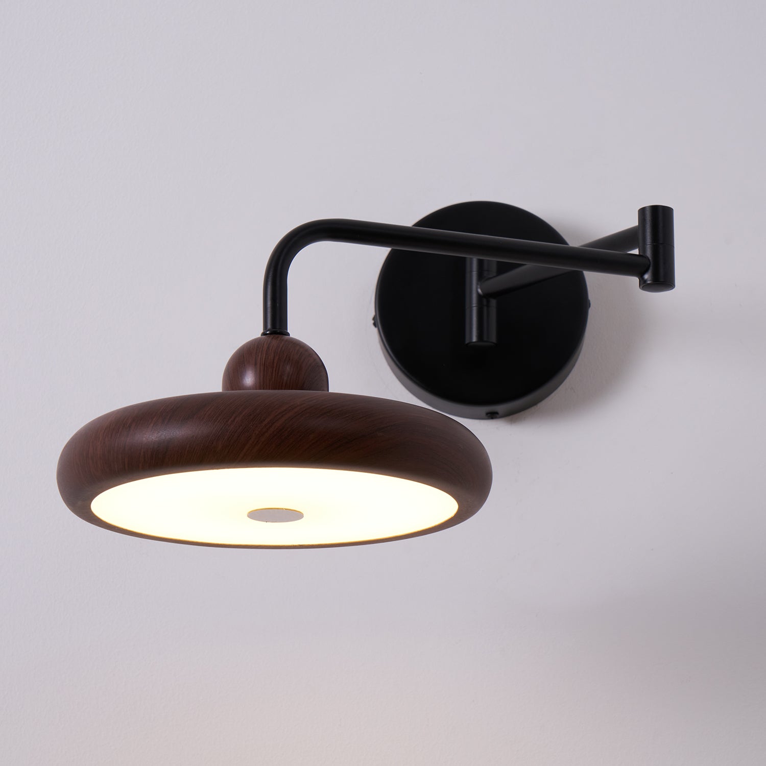 Kenshika Wooden Disc Black Wall Light - Blowlighting