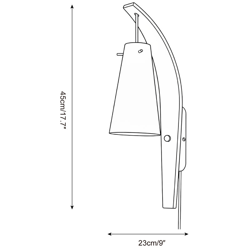 Basalt Modern Wood Plug-In Wall Lamp
