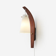 Basalt Modern Wood Plug-In Wall Lamp