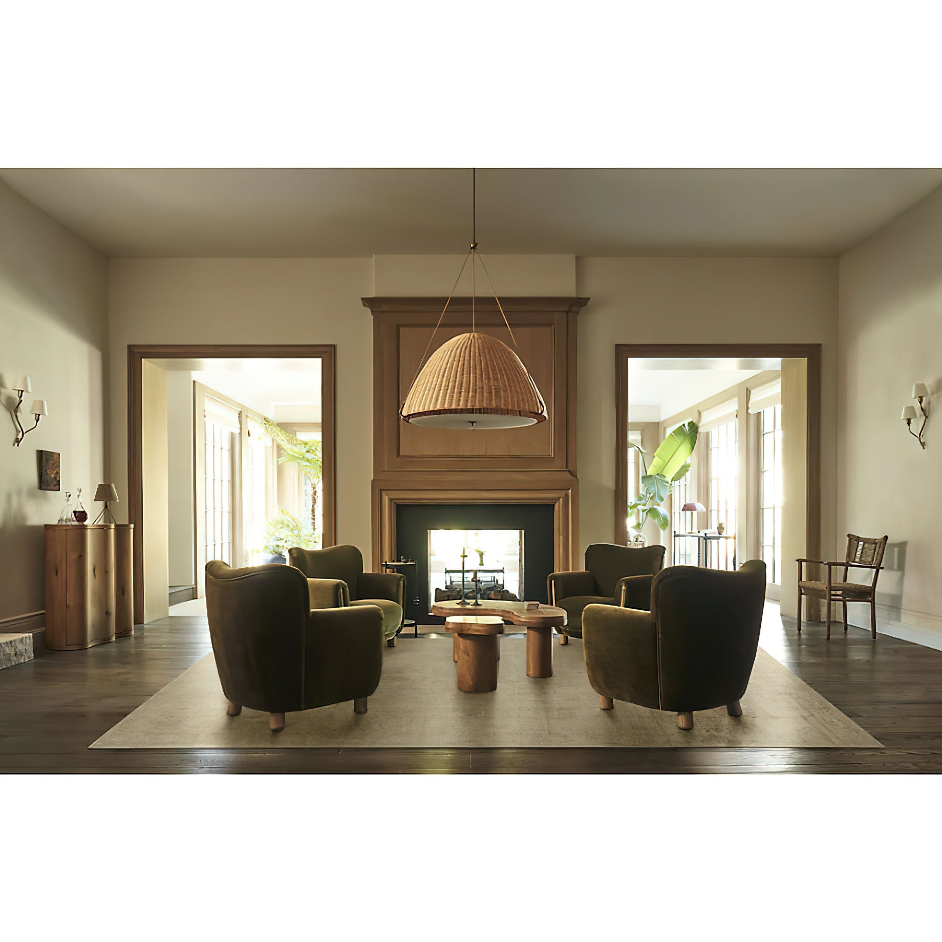 Kash Natural Rattan Pendant Light