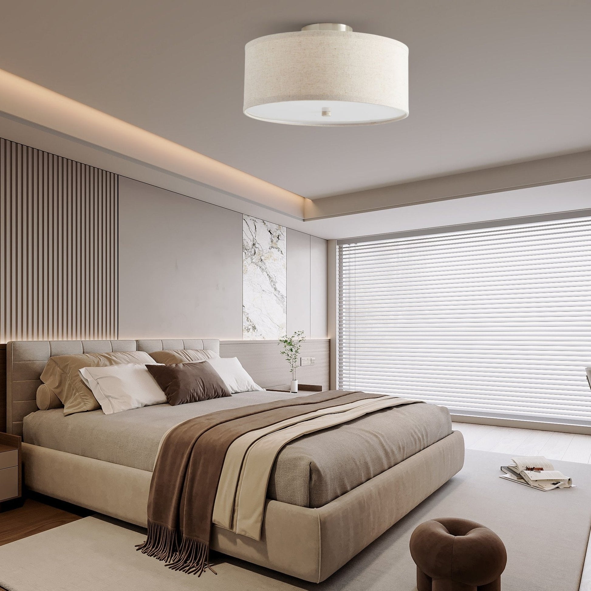 Kasha Linen Ceiling Light - Blowlighting