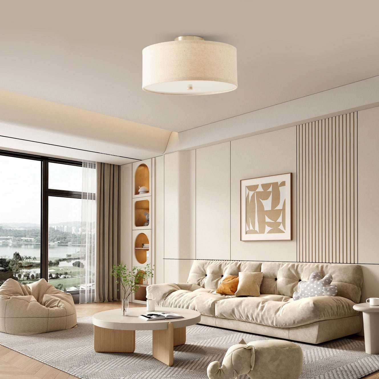 Kasha Linen Ceiling Light - Blowlighting