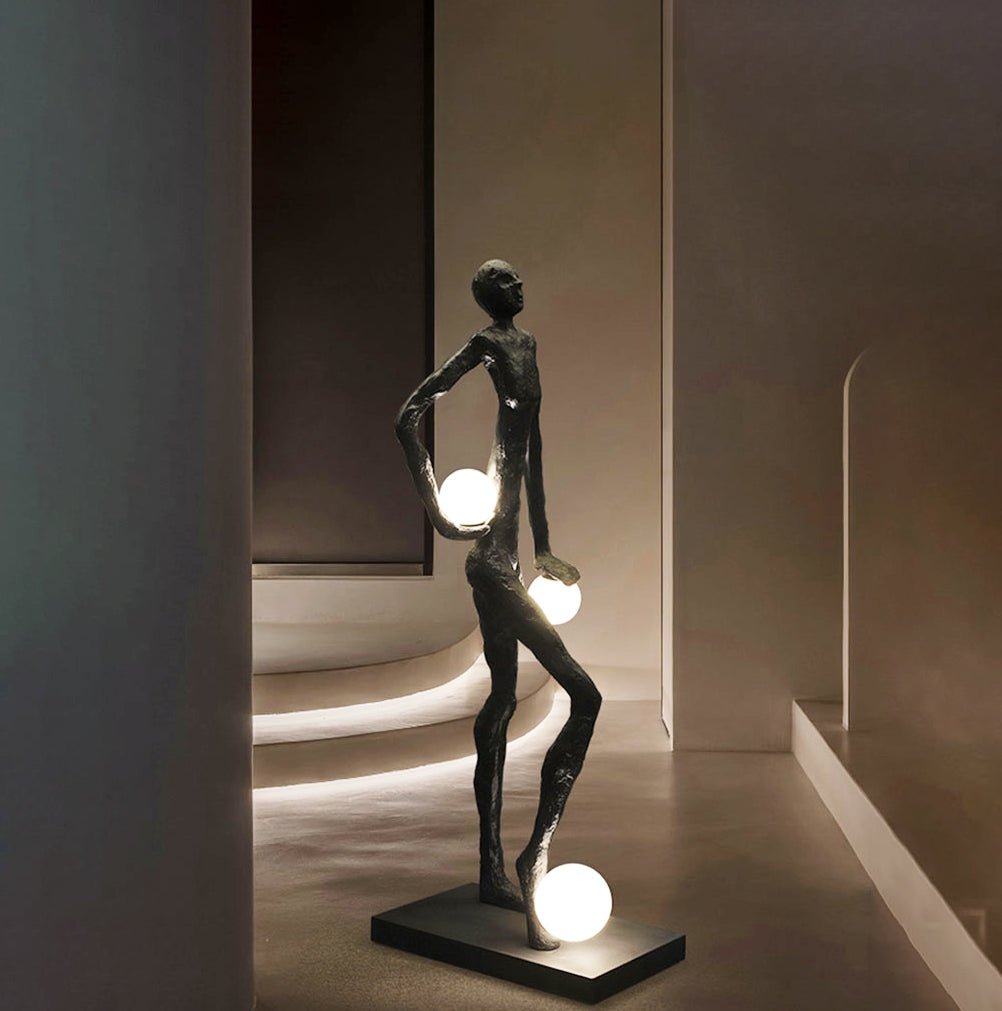 Kaelthos Textured Black Metal Floor Lamp - Blowlighting