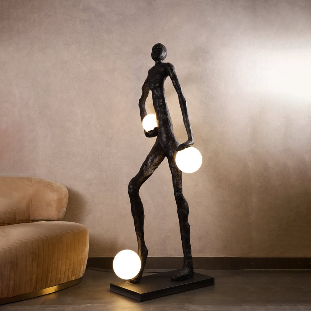 Kaelthos Textured Black Metal Floor Lamp - Blowlighting