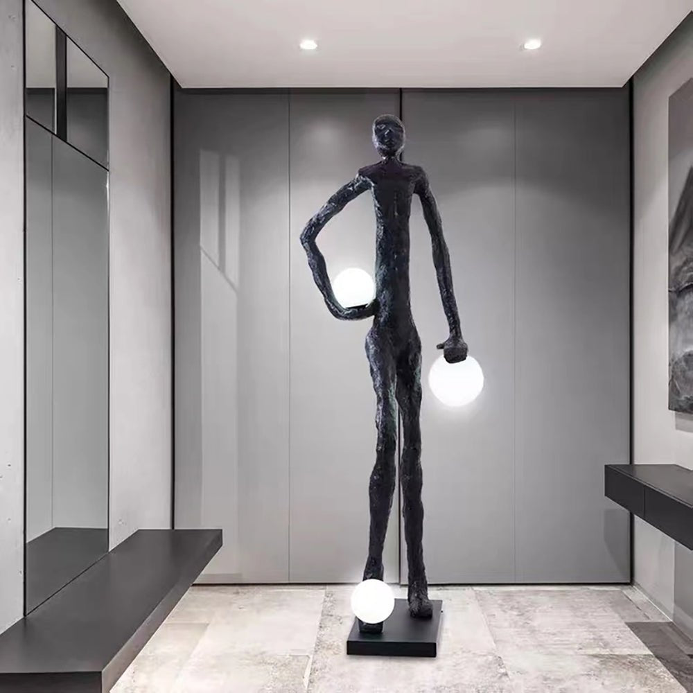 Kaelthos Textured Black Metal Floor Lamp - Blowlighting