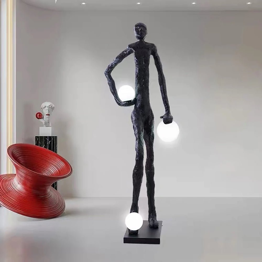 Kaelthos Textured Black Metal Floor Lamp - Blowlighting