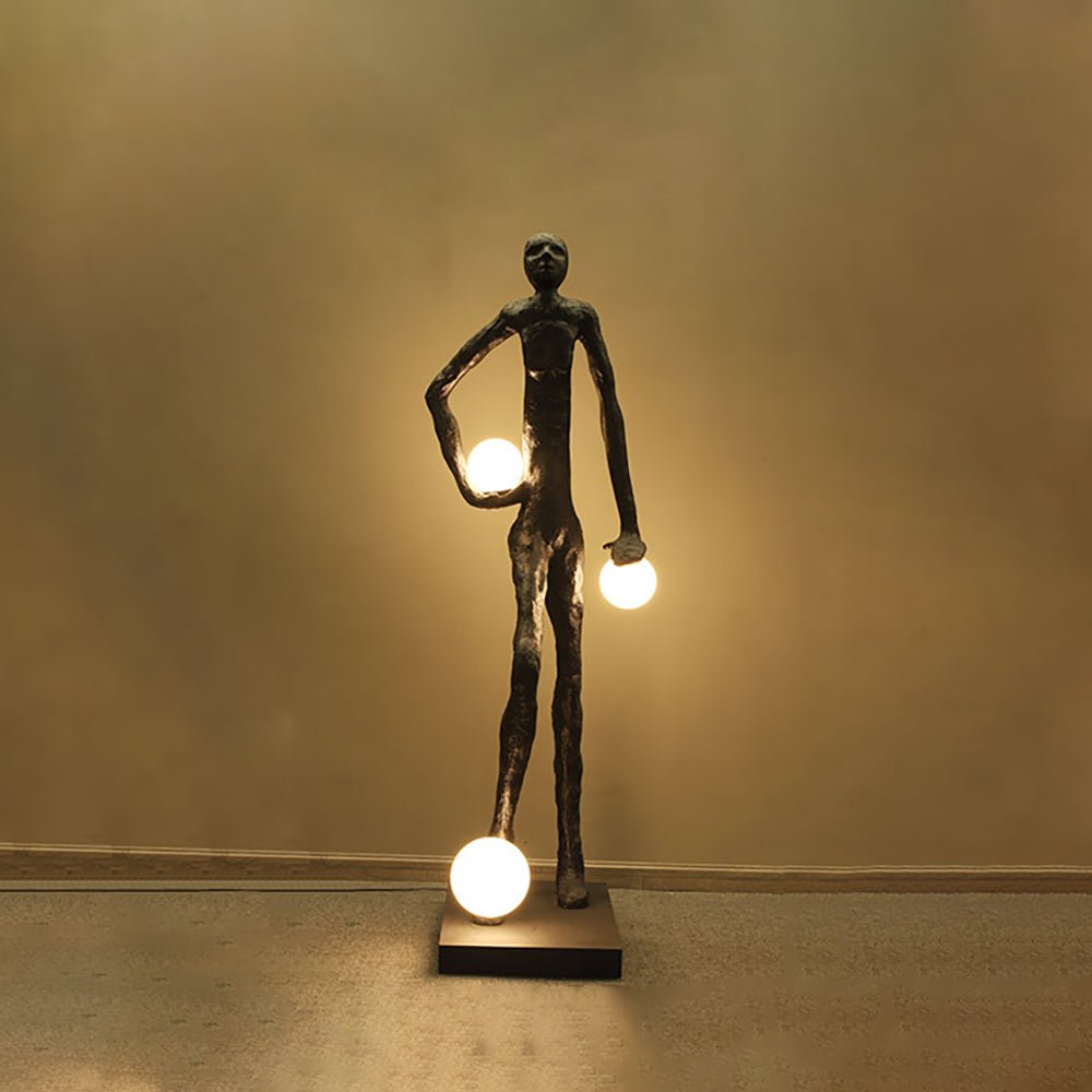 Kaelthos Textured Black Metal Floor Lamp - Blowlighting