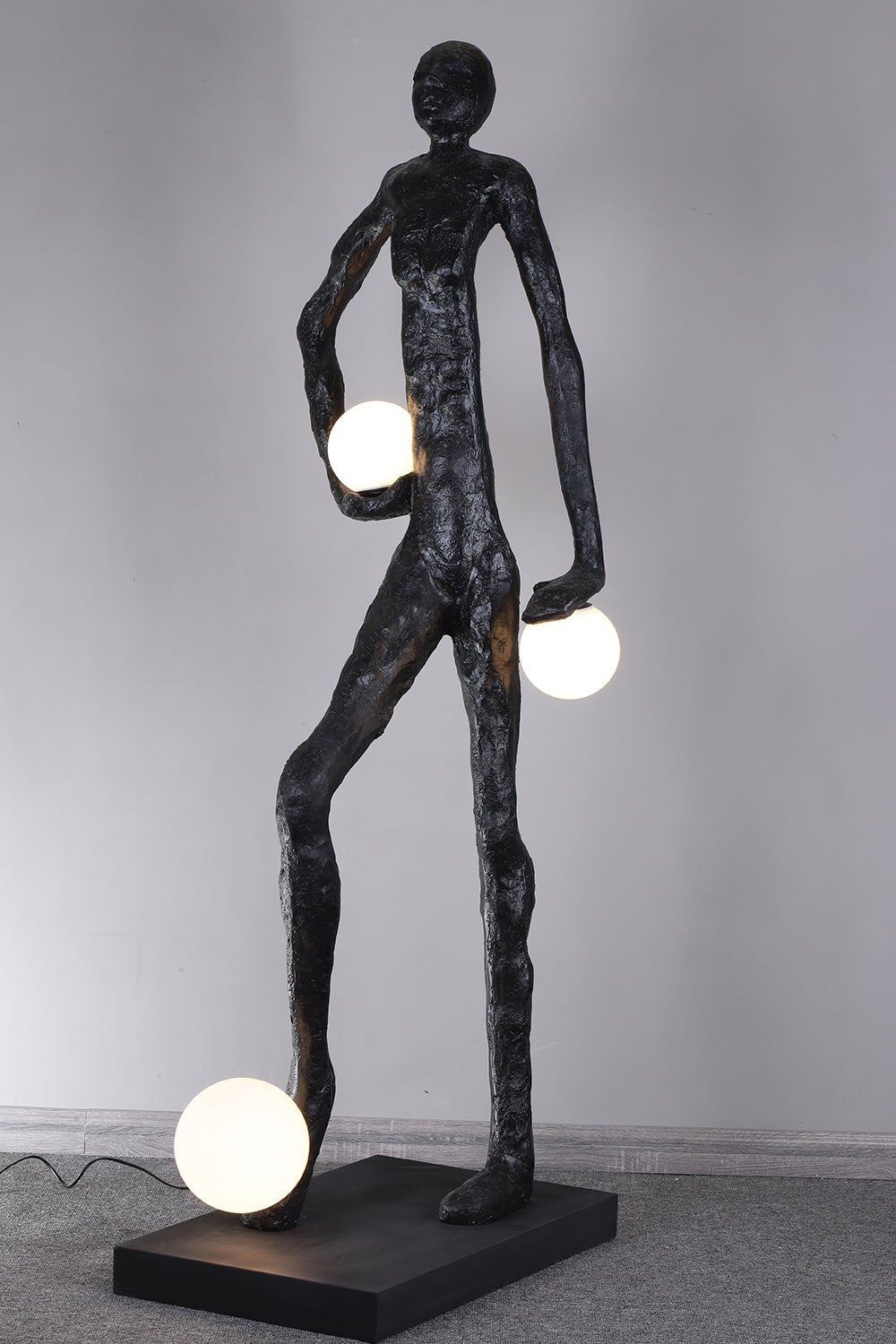 Kaelthos Textured Black Metal Floor Lamp - Blowlighting