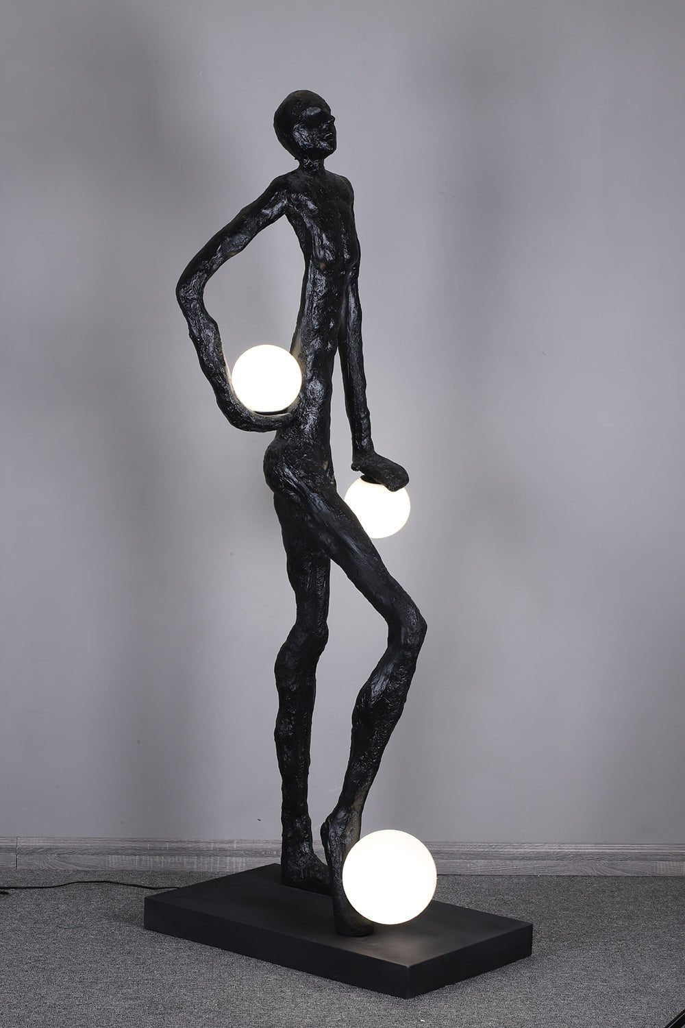 Kaelthos Textured Black Metal Floor Lamp - Blowlighting