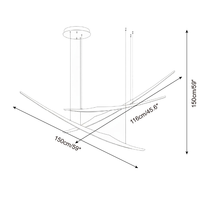 Aerilume Minimalist Wood Arc Chandelier