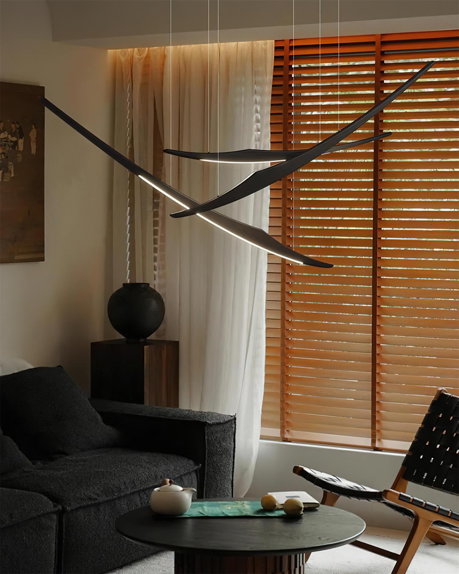 Aerilume Minimalist Wood Arc Chandelier