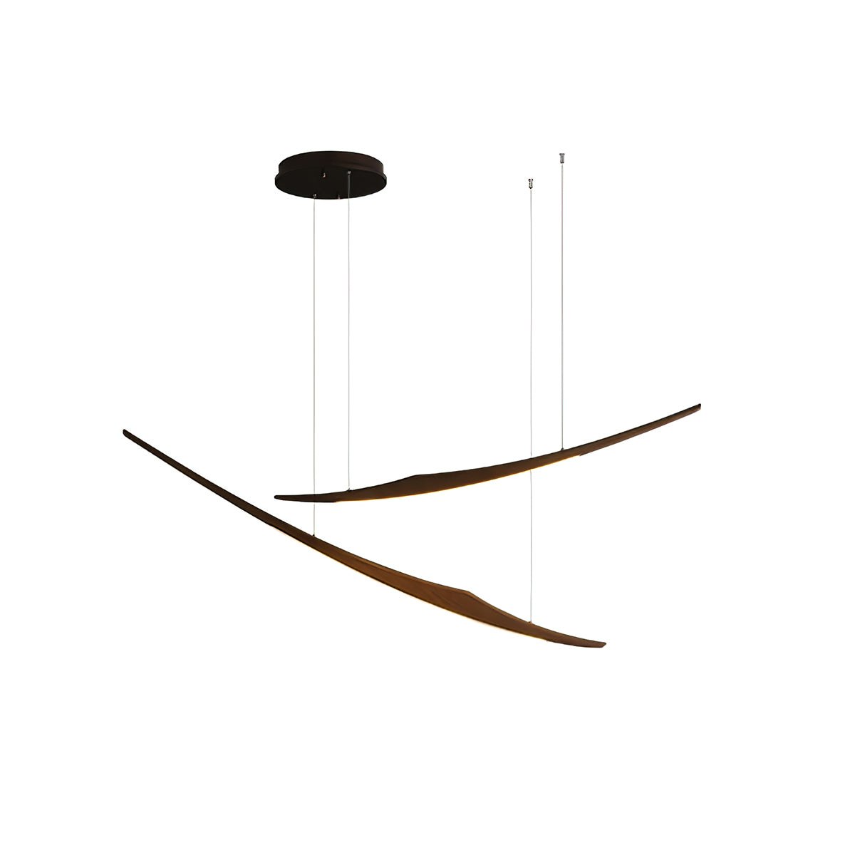 Aerilume Minimalist Wood Arc Chandelier