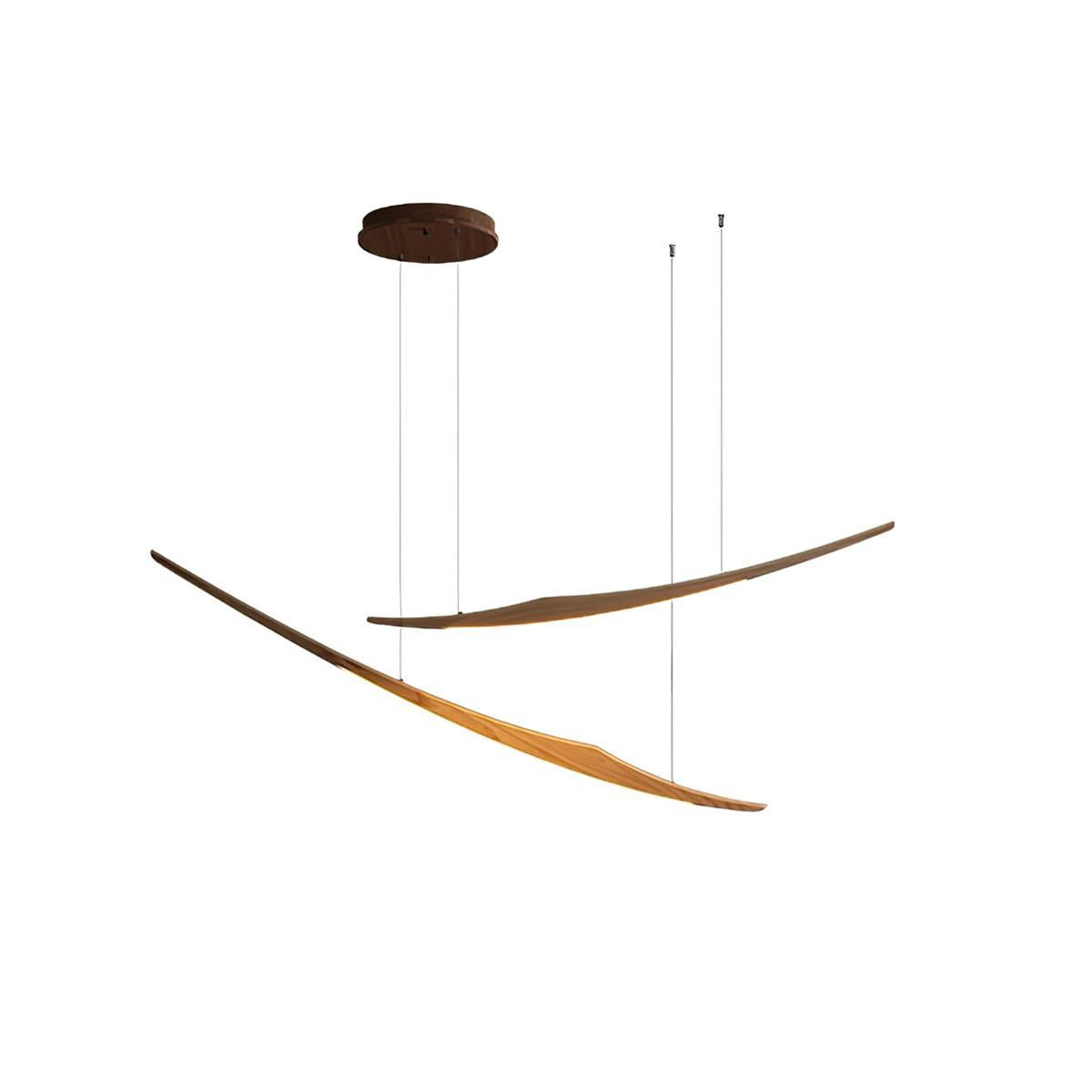 Aerilume Minimalist Wood Arc Chandelier