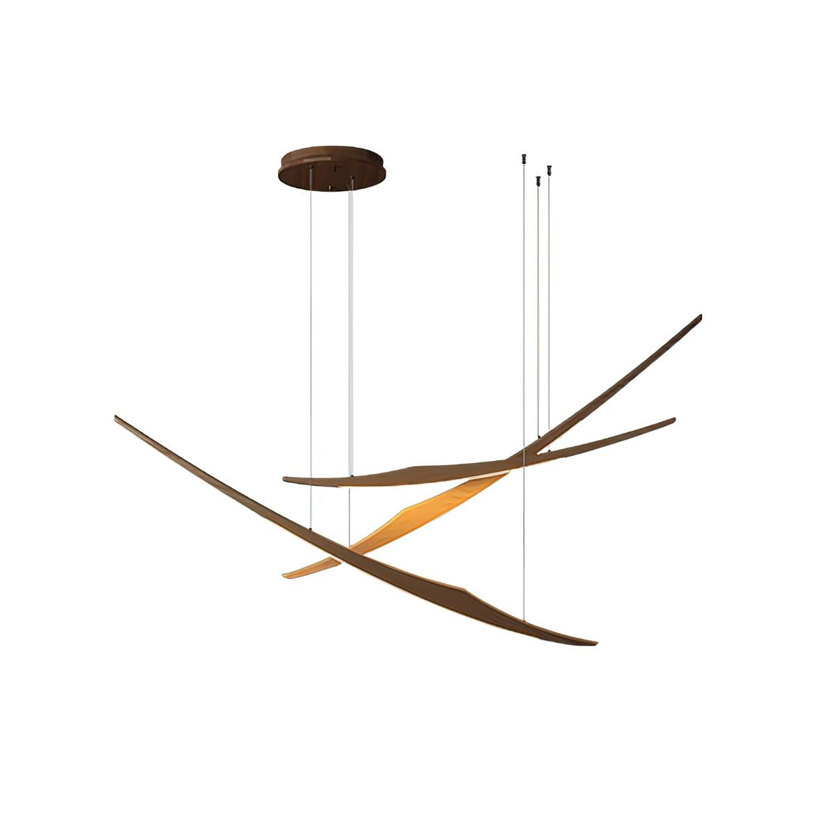Aerilume Minimalist Wood Arc Chandelier