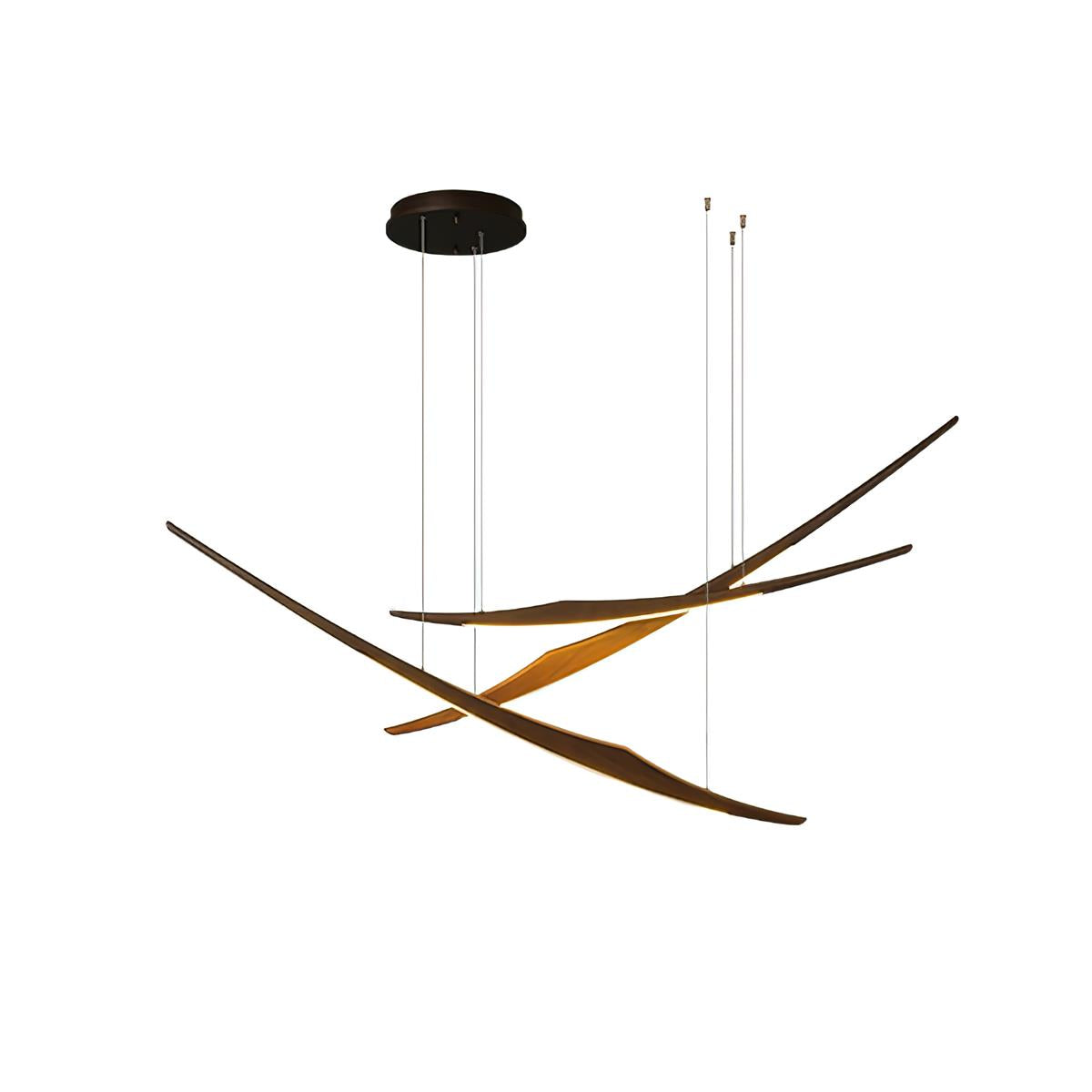Aerilume Minimalist Wood Arc Chandelier