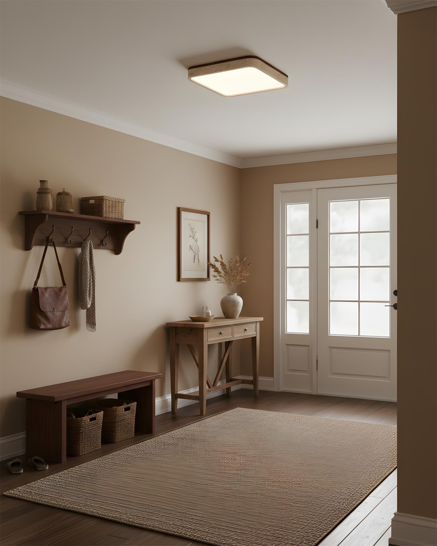 Kirin Minimalist Travertine Ceiling Light