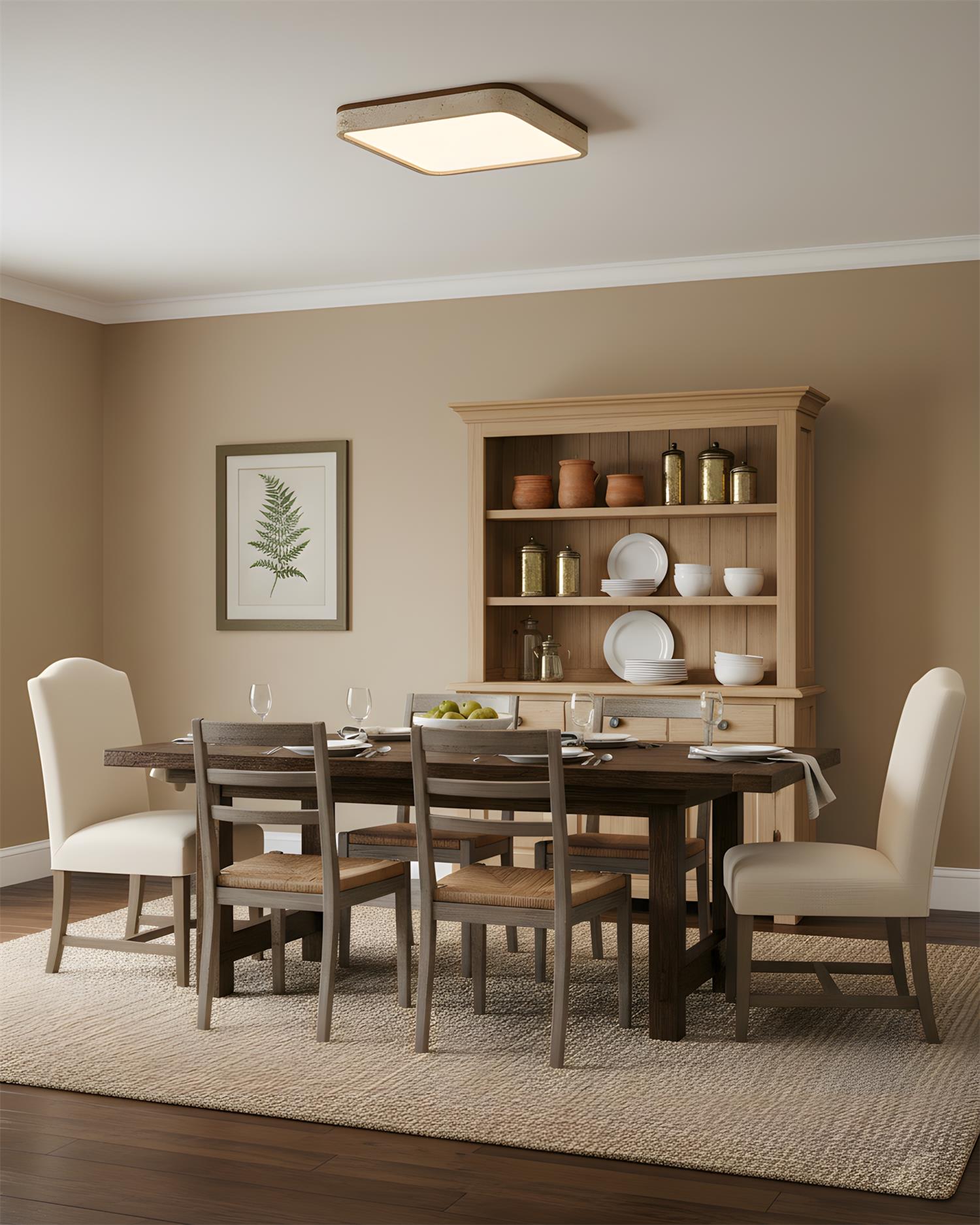 Kirin Minimalist Travertine Ceiling Light