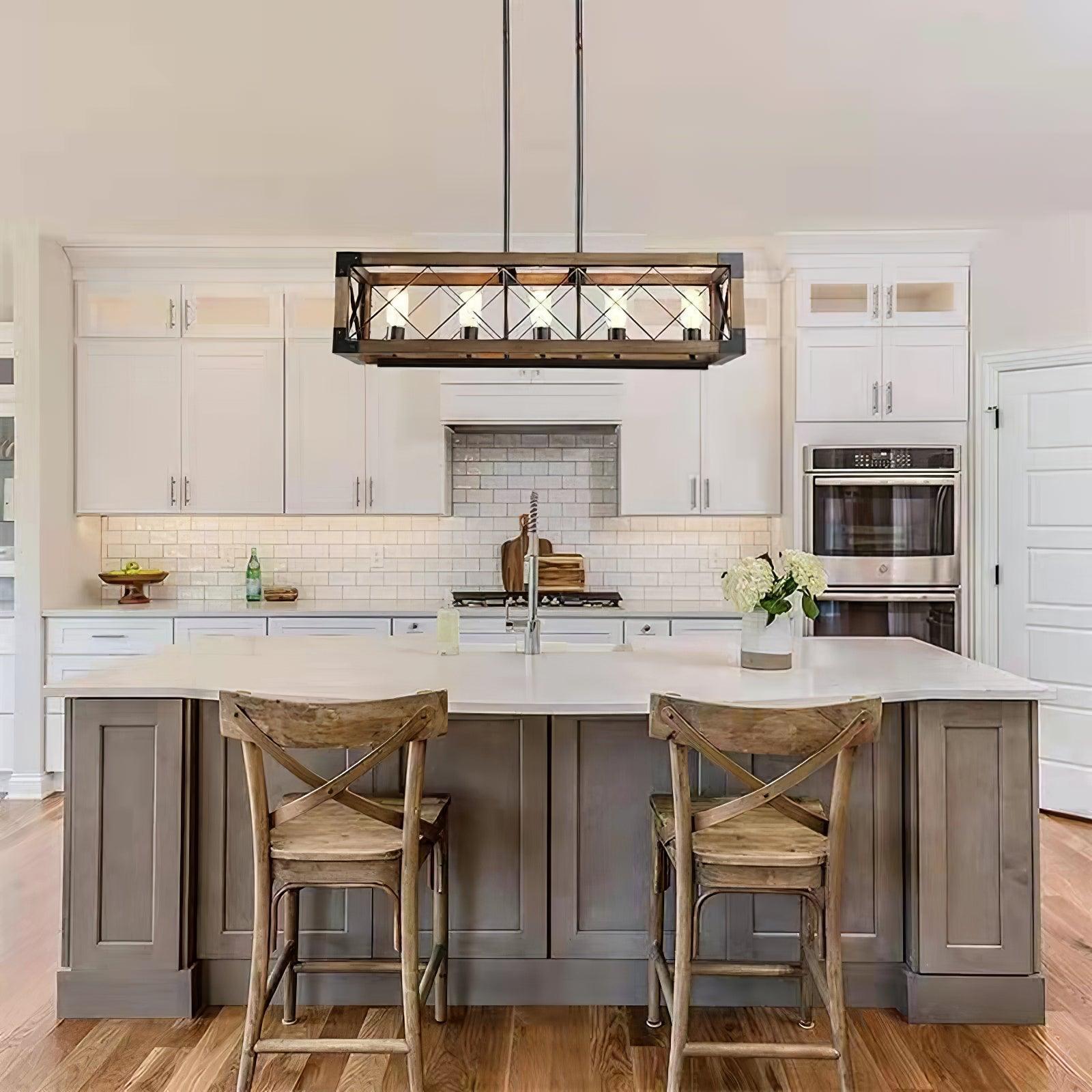 Kitchen Island Rectangle Chandelier - Blowlighting
