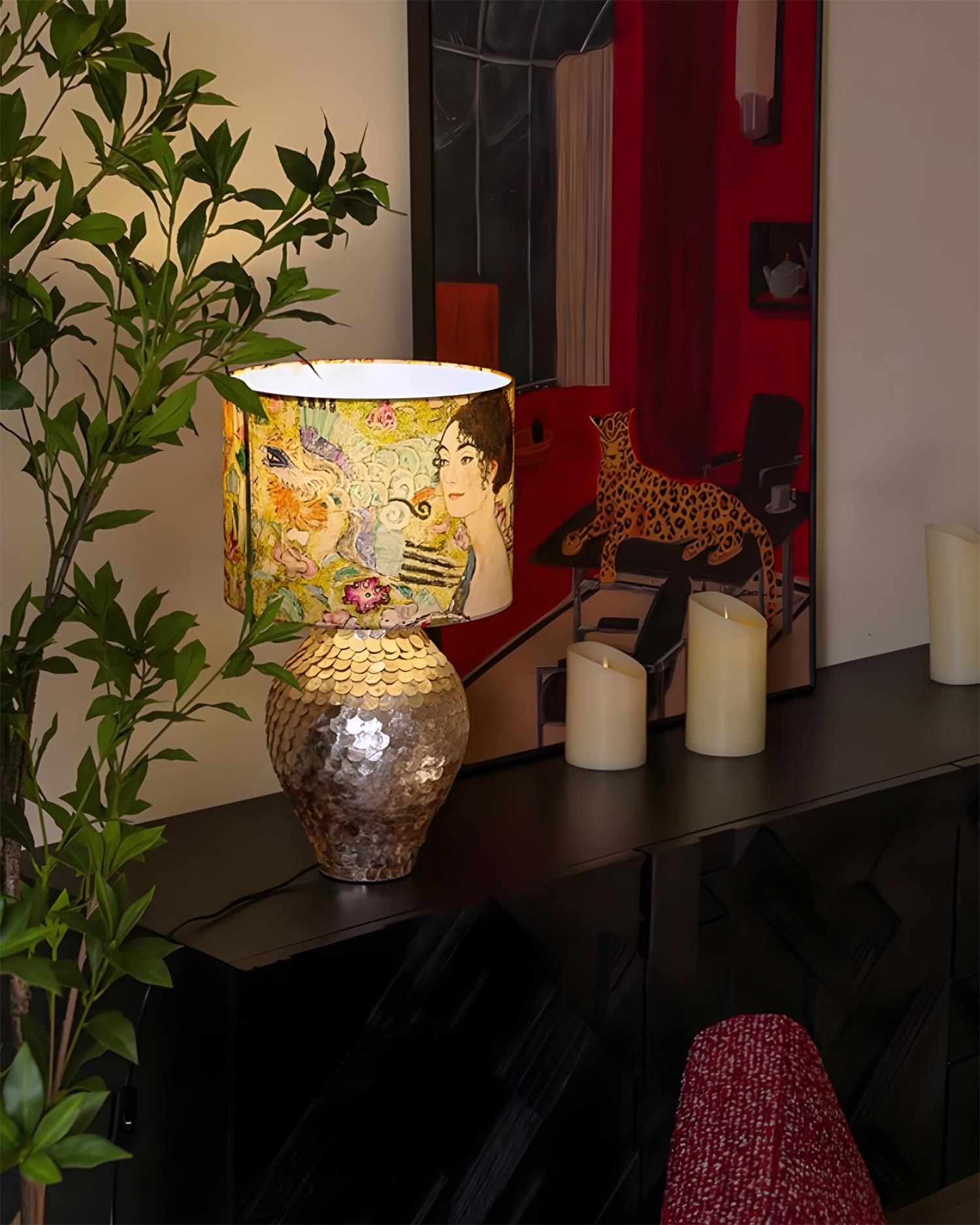 Klimora Vintage Natural Fritillary Table Light