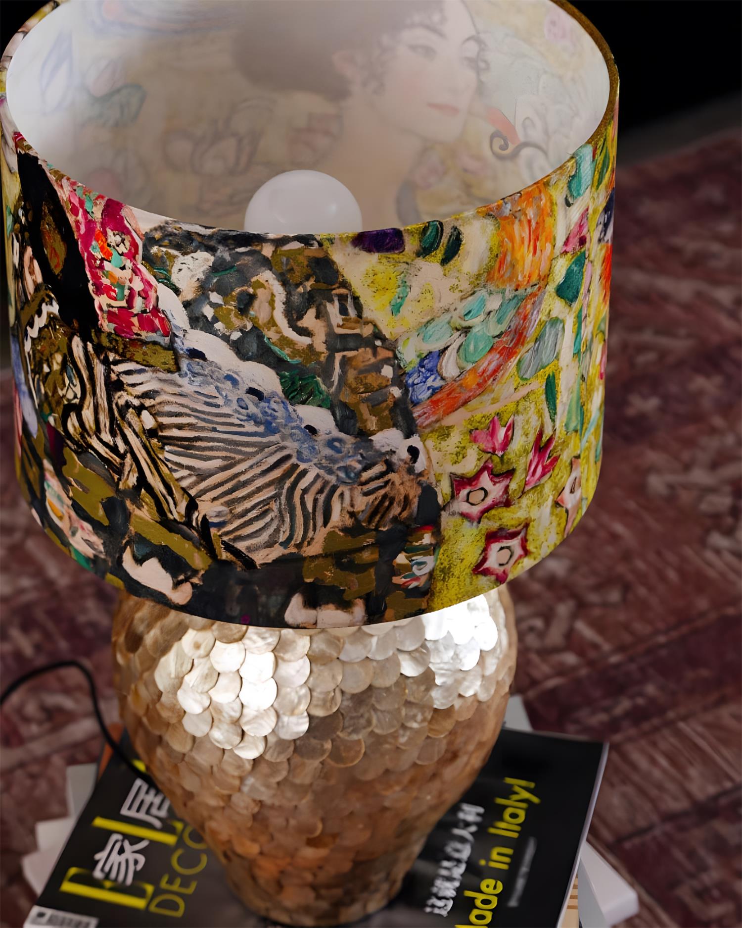 Klimora Vintage Natural Fritillary Table Light