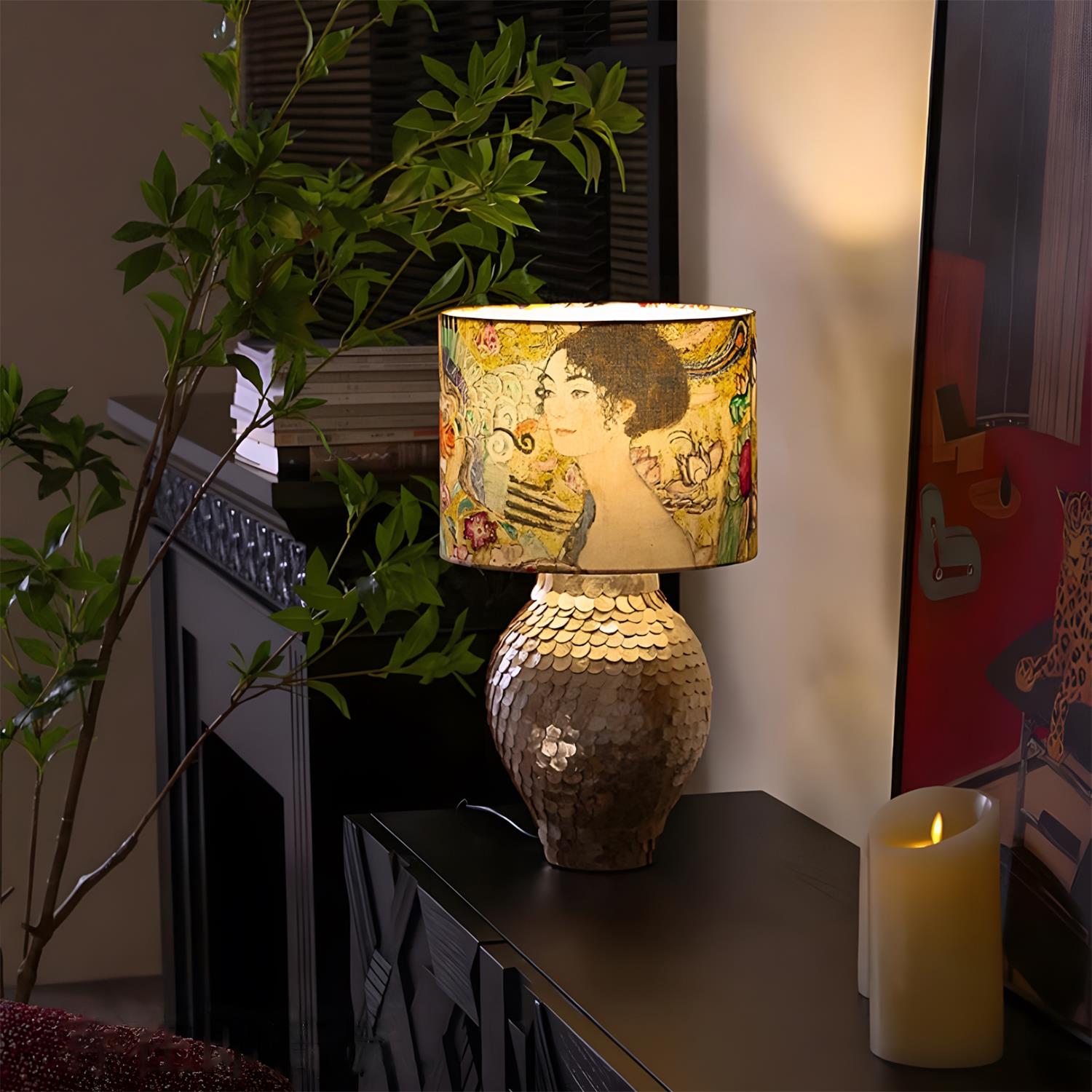 Klimora Vintage Natural Fritillary Table Light