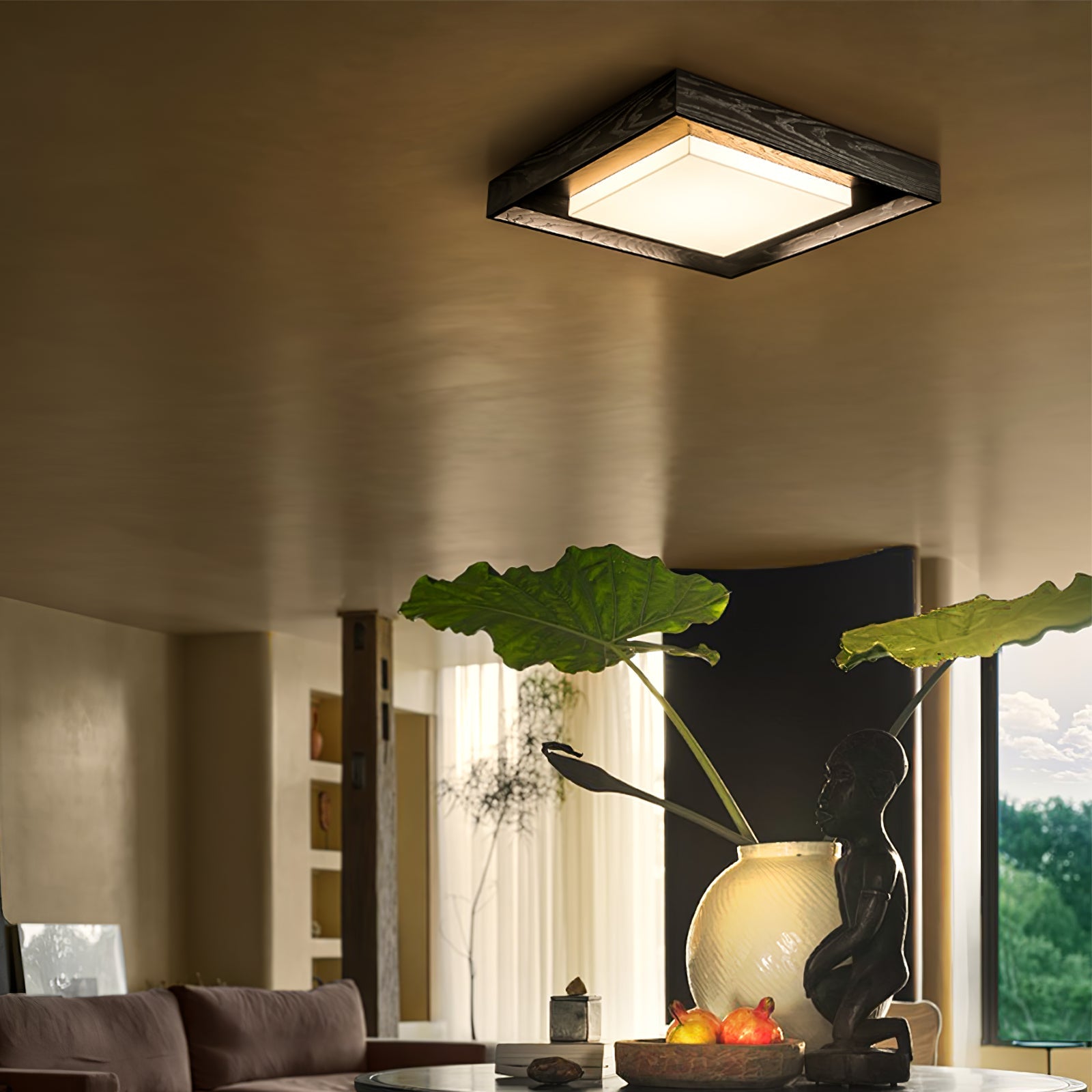 Auro Rustic Wood Ceiling Light - Blowlighting